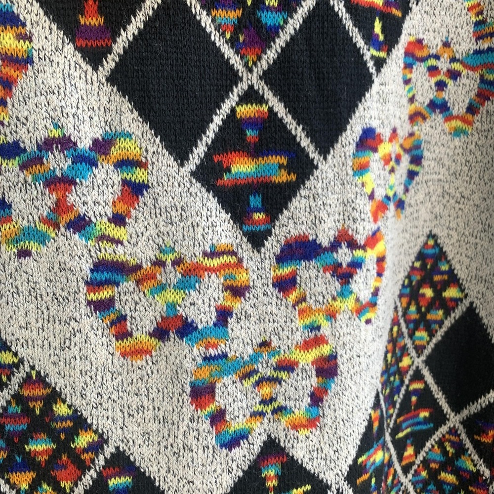 Boho Aztec Hooded Cardigan Sweater Open Front Long Knit Multicolor Size M - Picture 8 of 14